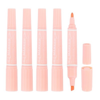5 Pcs Art Marker Pen Double-Ended Colored Pen Dual Sketch Marker, Light Pink
