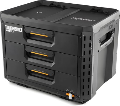 Toughbuilt Stacktech XL 3 Drawer Tool Box, Heavy-Duty Portable Tools Chest, 50 L