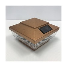 8-Pack Solar LED Copper 4 x 4 Vinyl PVC Wood Square Fence Post Cap Deck Outdo...