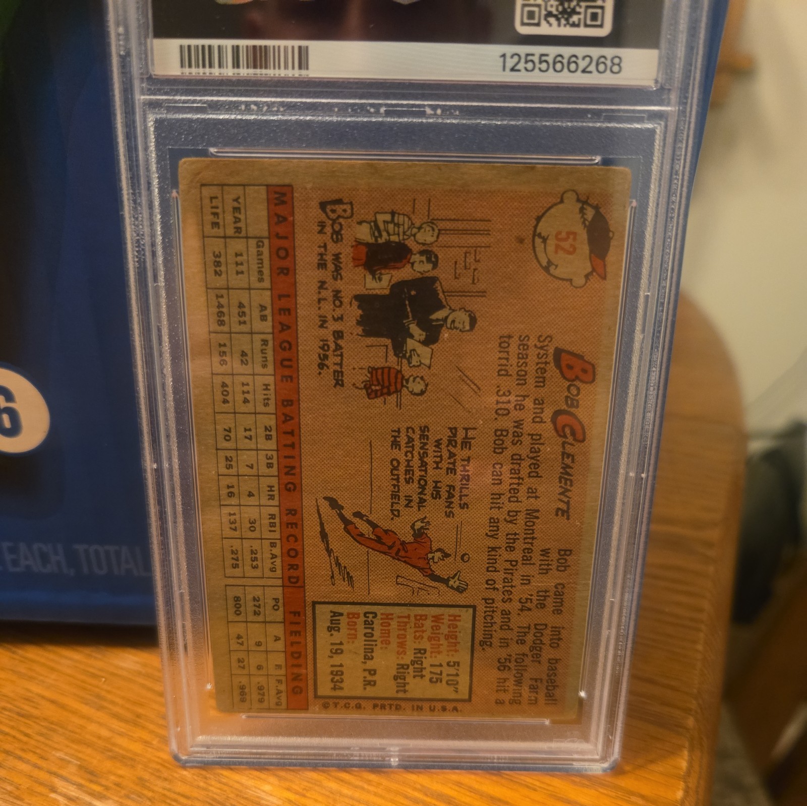 1958 Topps - Roberto Clemente #52 Team Name in White view 4