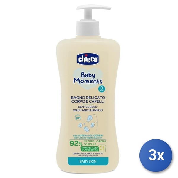 3X Chicco Baby 500 Ml Delikates KöRper- & Haarbad Weiß 8058664138456-image