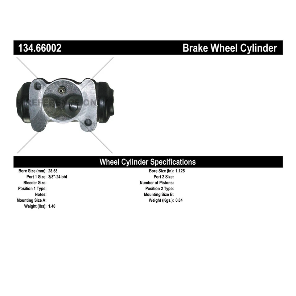 Cilindro de rueda de freno de tambor delantero izquierdo y derecho para camioneta Chevrolet K10 1961 5,7 L Foto 3 de 4
