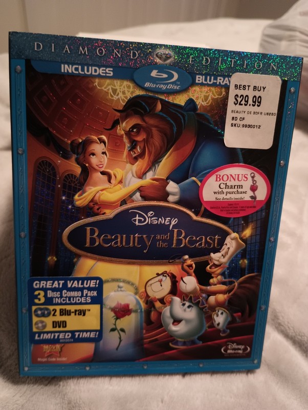 NEW & SEALED Beauty and The Beast Blu-Ray & DVD 3-Disc Diamond Edition 2010
