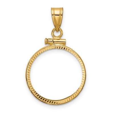 2,50 $ klassische Head Quarter Eagle Münzeinfassung 18 mm Schraubverschluss 14k Gelbgold