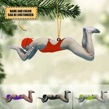 Personalized Swimmer Acrylic Ornament, Custom Gift for Swimming Lovers