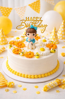 Gänseblümchen Sonnenblumenmädchen Handarbeit Ostern Happy Birthday Kuchen Cupcake Topper Design