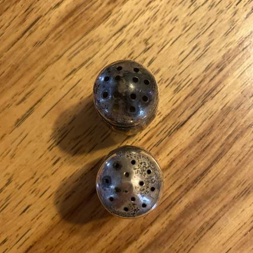 Vintage Sterling Silver Individual Mini Salt Pepper Shakers - Picture 3 of 6