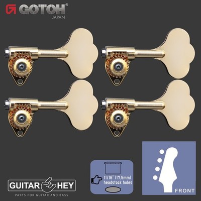 NEW Gotoh GBU510C-12 Bass 4-STRING Tuners 4-inline 11/16'' Clover Key - GOLD