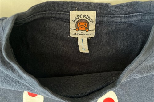 A Bathing Ape Bape Kids Shark Shirt Sz 110 (2T-3T) Blue Short Sleeve. Size 2-3y - Picture 4 of 7