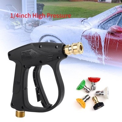 1/4'' High Pressure Washer Gun 4000 PSI Car Wash Foam Spray Short Wand w/ Nozzle
