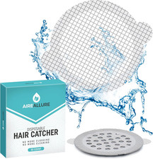 50 Pack Disposable Shower Drain Hair Catcher Mesh Stickers - Peel Stick Drain