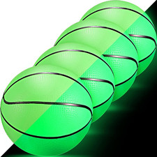 4 Pieces Glow in the Dark Mini Basketball for Mini Basketball Midnight Indoor Sm