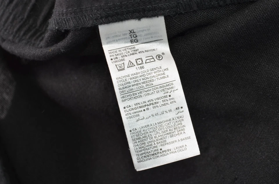 Old Navy High Rise 4" Linen Blend Short Womens XL Black Elastic Waist Drawstring - Image 4 of 4