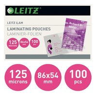 Leitz Laminierfolientasche, 54 X 86 Mm, 250 Mic 2 Bis 40 Stk Spare 63%