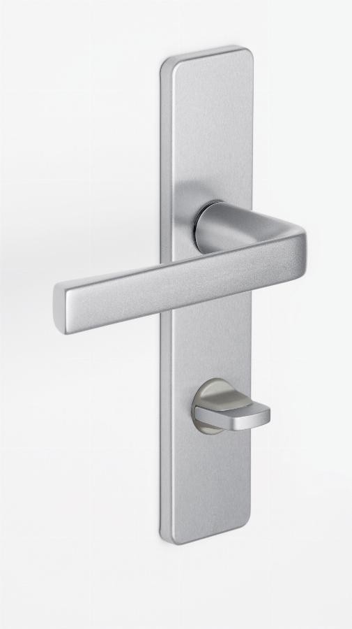 Ensemble KAZA poignée de porte plaque 190x42 mm entraxe fixations 165mm
