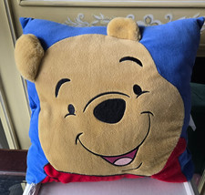 1990s Winnie the Pooh Plush Throw Pillow 3-D Ears rare color and large 16x16