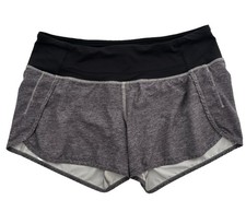 Lululemon Speed Up Shorts Sz 6 Black Gray 4 Inseam Lined Running Gym Pockets