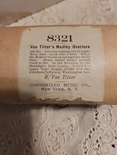 CECILIAN PIANO ROLL 8321 VON TILZER'S MEDLEY OVERTURE CONNORIZED MUSIC CO. NY,NY