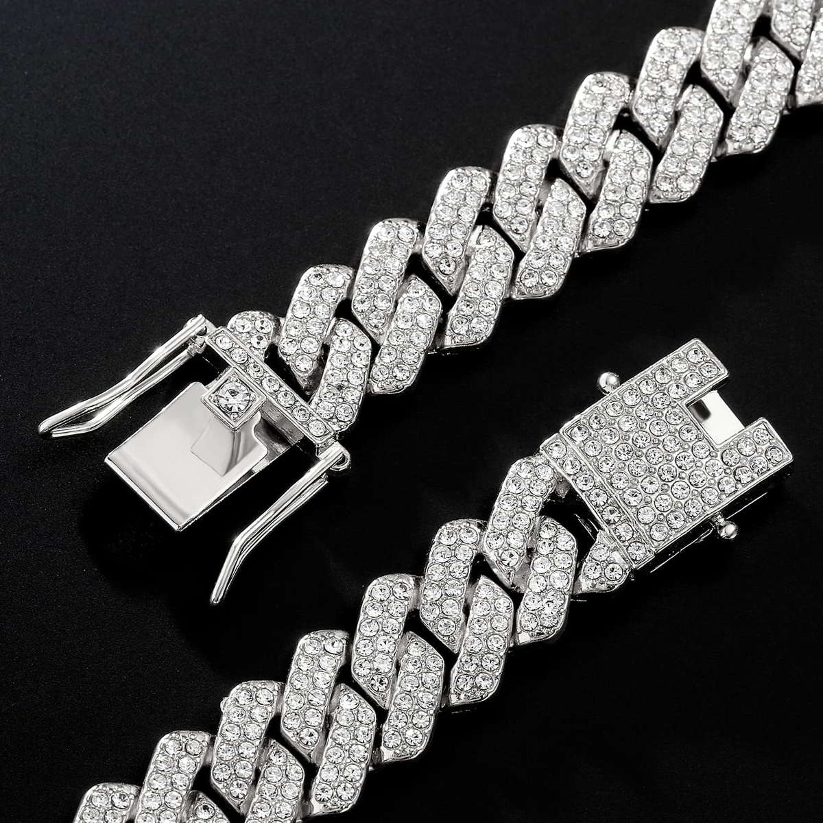 Junvirtuous Cuban Link Chain Mens Iced Out Miami Cuban Necklace