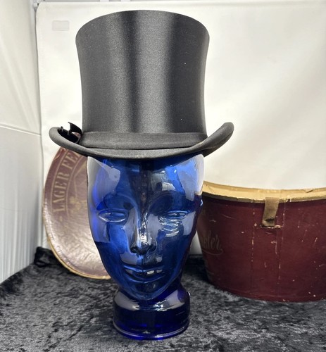 Cappello pieghevole garanzia S186 Adolph Winkler Weimar cilindro Weimar 17 cm con scatola originale antico