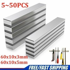 550 Pcs N52 60x10x5mm Neodymium Block Magnet Super Strong Rare Earth Magnets Us 550 Pcs N52 60x10x5mm Neodymium Block Magnet Super Strong Rare Earth Magnets Us