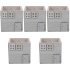  5 Pack Wood Planter Flower Pot Indoor Decorative Pots for Plants Rustic