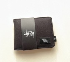 Stussy Black Canvas Wallet Vintage Style Card Wallet Boxed - Fast Shipping
