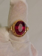 Vintage 14ct(583) Rose Gold Ruby Ring Size T approx,7.7g /H