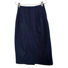 Vintage Worthington Pencil Skirt Women Small Blue 90s Preppy Academia Twee Retro