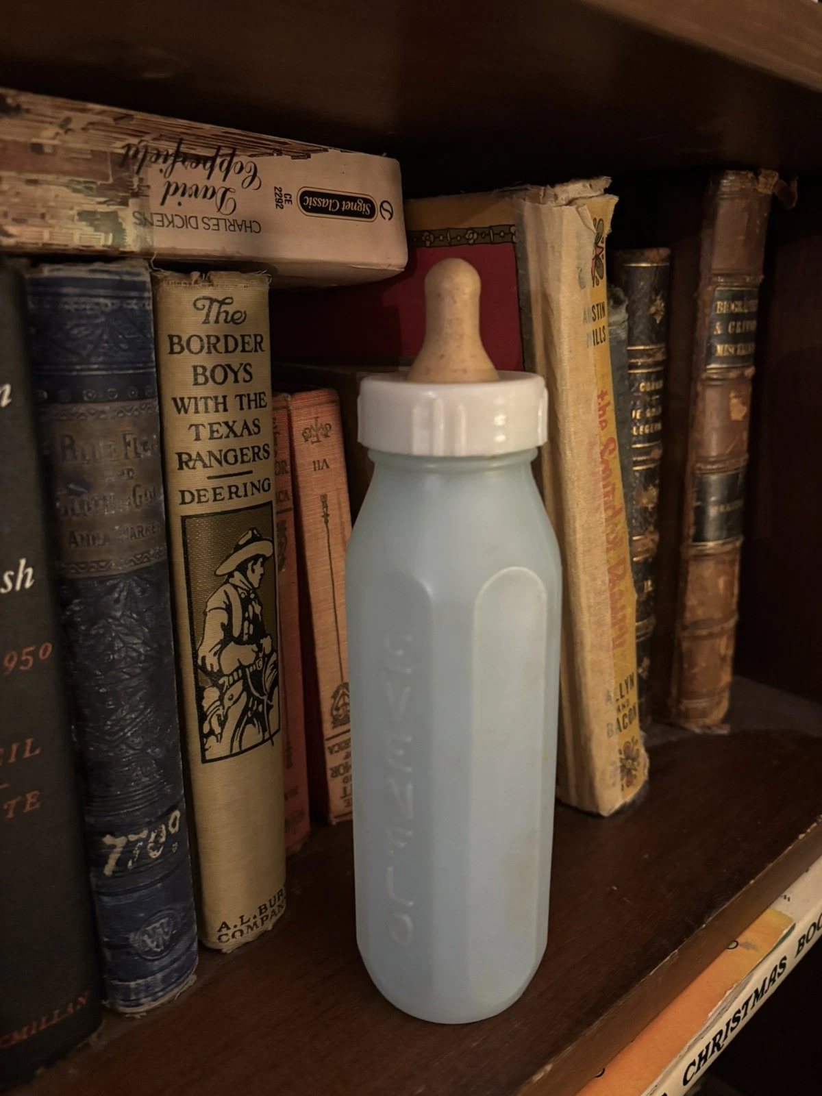 Vintage Pastel Blue Plastic 8 Oz Evenflo Bottle & New Nipple