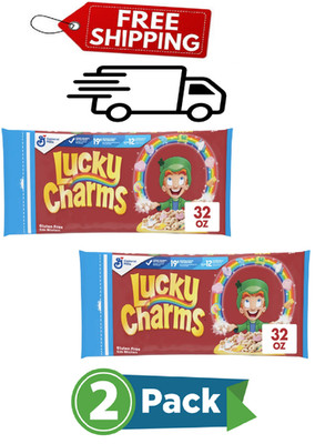 Lucky Charms Gluten Free Kids Breakfast Cereal with Marshmallows, Value Bag, 32