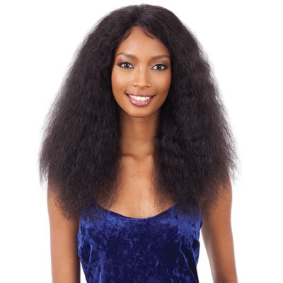 NAKED NATURE UNPROCESSED REMY HUMAN HAIR WET&WAVY LACE FRONT WIG DEEP  CURL