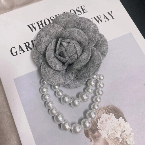 Broche broche flor camelia tela moda para mujeres ramillete perla joyería broches - Imagen 18 de 24