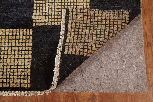 Checked Modern Gabbeh Area Rug 6'x8' Hand-knotted Wool Carpet - Picture 10 of 12