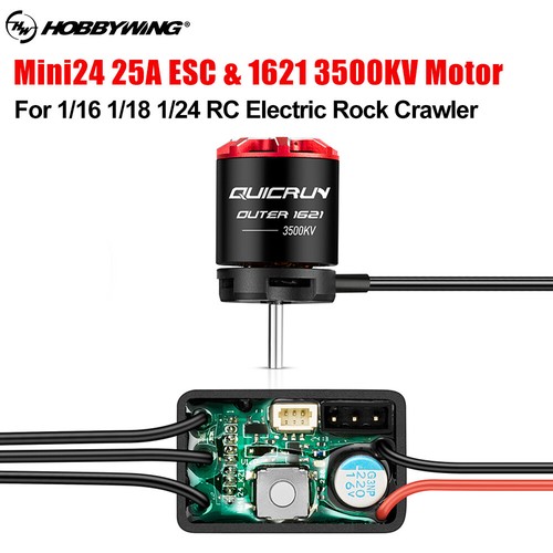 Motor Hobbywing Quicrun WP-MINI24 25A ESC 1621SL 3500KV para coche sobre orugas 1/24 - Imagen 2 de 27