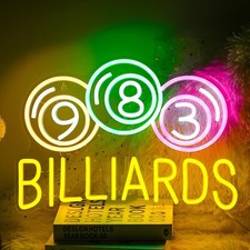 BILLIARDS LED Light Sign 12"x17   Eco friendly in stock