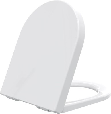 Premium Toilettendeckel D-Form WC Sitz mit Absenkautomatik Weiß Soft Close C1003