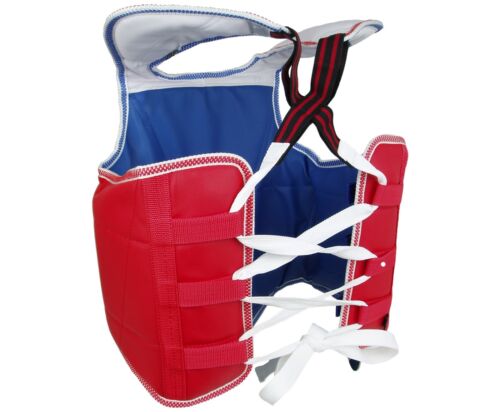 New Martial Arts Chest Guard Reversible Body Protector Taekwondo Sparring Gear - Picture 4 of 5