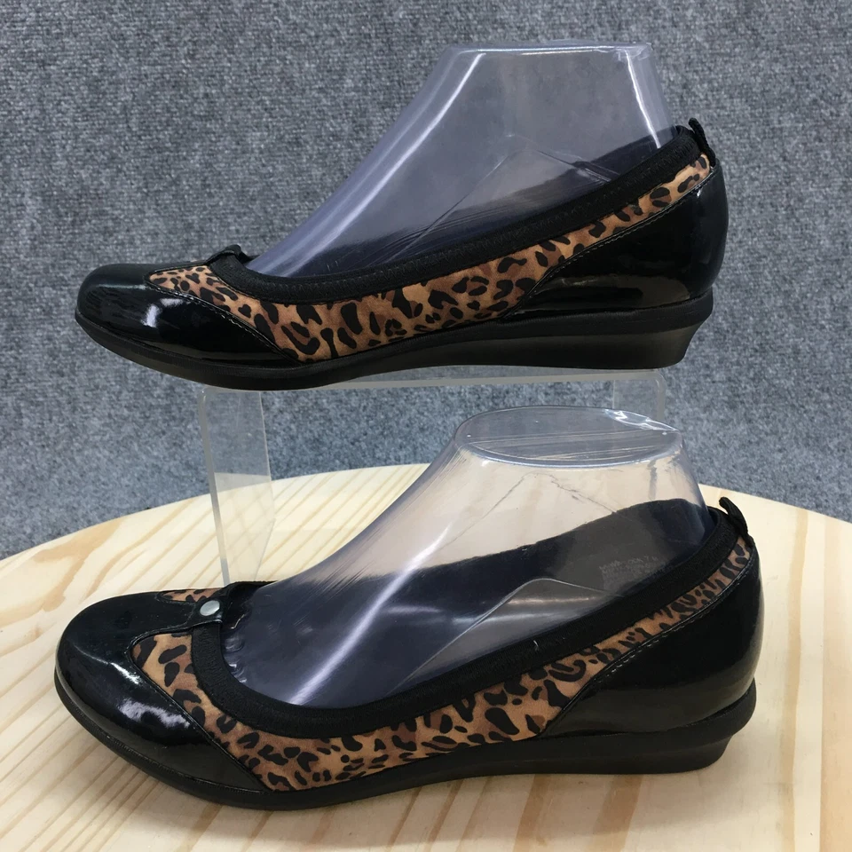 Laura Ashley Shoes Womens 7 M Wenlock Ballet Flats Black Faux Leather Comfort - Image 2 of 4