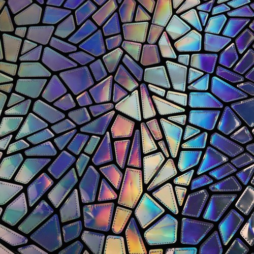 Laser Gradient Mirror Sequin Leather Fabric Geometric Clothing Background 1 Yard - Picture 14 of 23