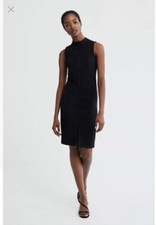 NWT Zara Sleeveless Zipper Front Little Black Tight Stretch Dress XS-S-M $49.90