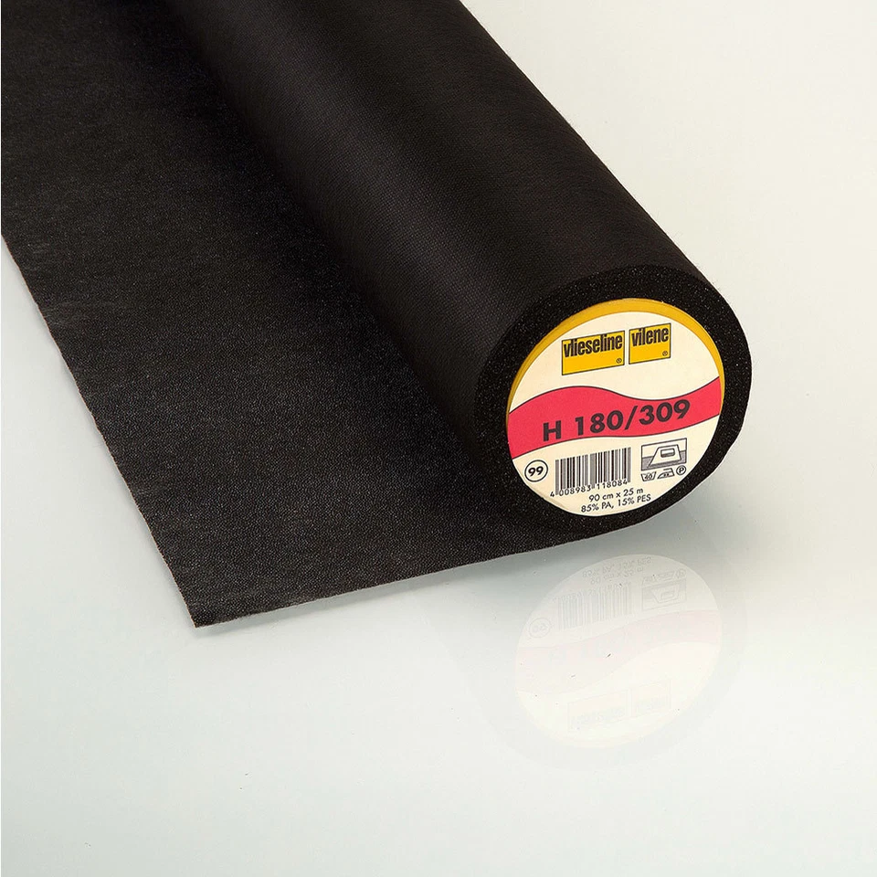 Meterware Freudenberg H180 schwarz Vlieseline Bügeleinlage Vlieseinlage 90cm br.