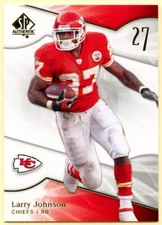 2009 SP Authentic Larry Johnson football card #45 Kansas City Chiefs