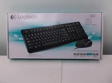 Logitech MK120 Wired USB Keyboard and Mouse Black  New in Sealed Box