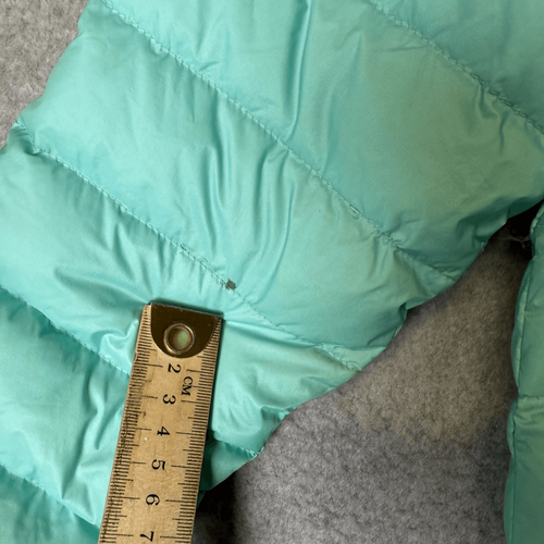 Eddie Bauer Girls Small Reversible Zip Up Hooded Down Puffer Jacket Teal Pockets - Picture 3 of 12