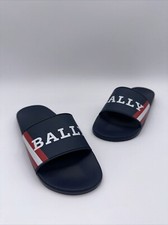 Bally Mens Simon Blue Rubber Open Toe Slip-On Slides Sandals Size 8