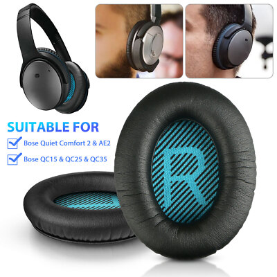 2x Ohrpolster für Bose Quietcomfort 35 QC35 wireless II Kopfhörer Kunstleder