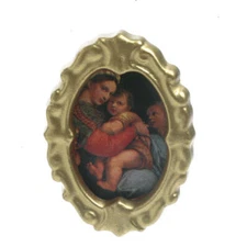 Factory Direct Craft Dollhouse Miniature Elegant Framed Jesus and Mary Port