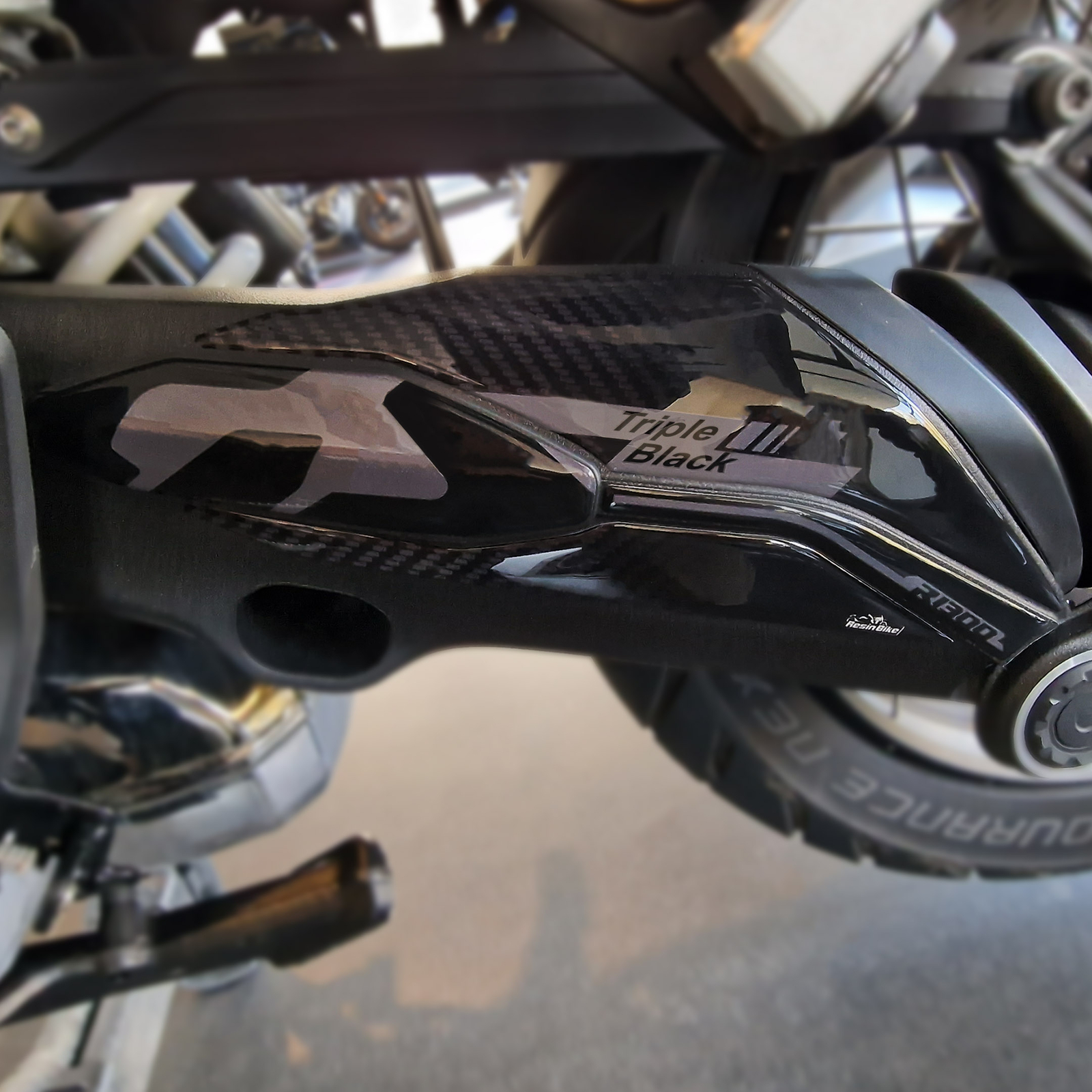 Adesivi 3d moto Cardano Forcellone compatibili BMW R 1300 GS Triple Black 2024