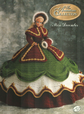 ANTEBELLUM COLLECTION MISS DECEMBER FASHION DOLL CROCHET PATTERN LEAFLET